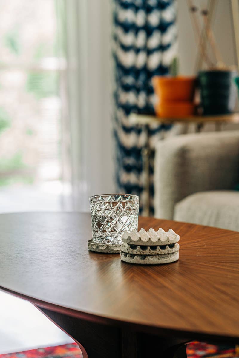 Concrete Coasters - White Terrazzo