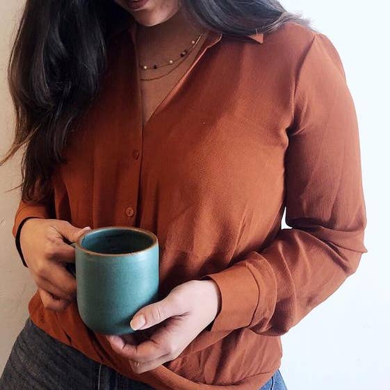 Satin Coffee Mug - Orange