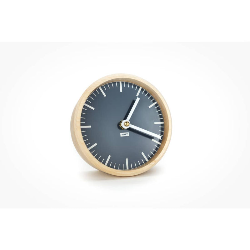 Slate Solid Maple and Aluminum Desk Clock