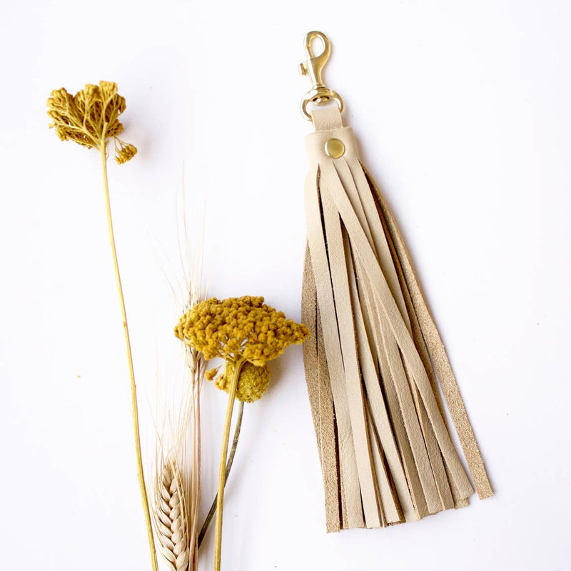 Leather Tassel- White