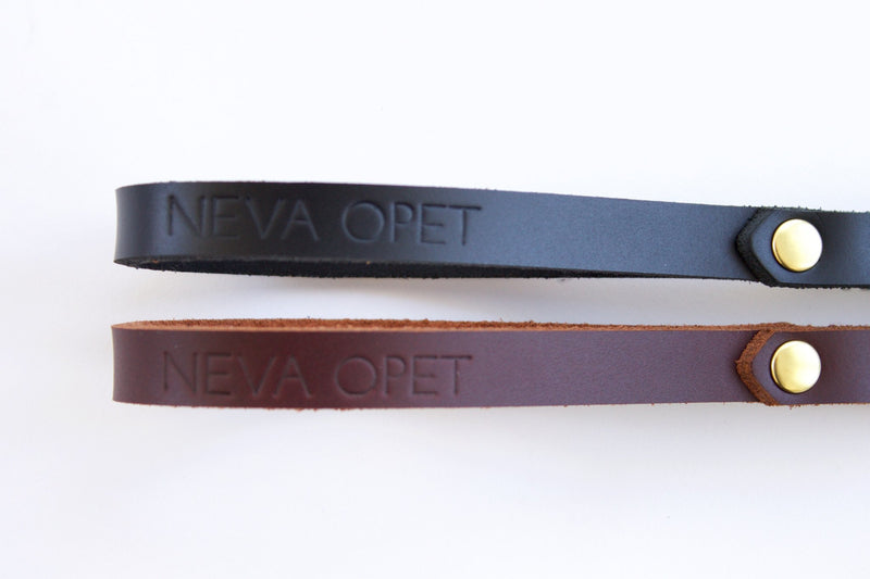 Leather Wristlet Keychain - Black